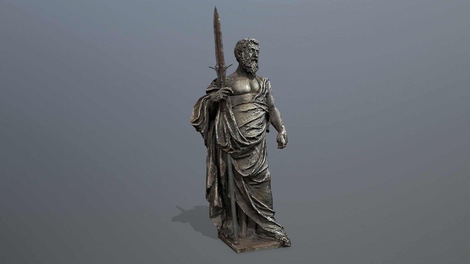 Man Statue Low-poly 3D model_4