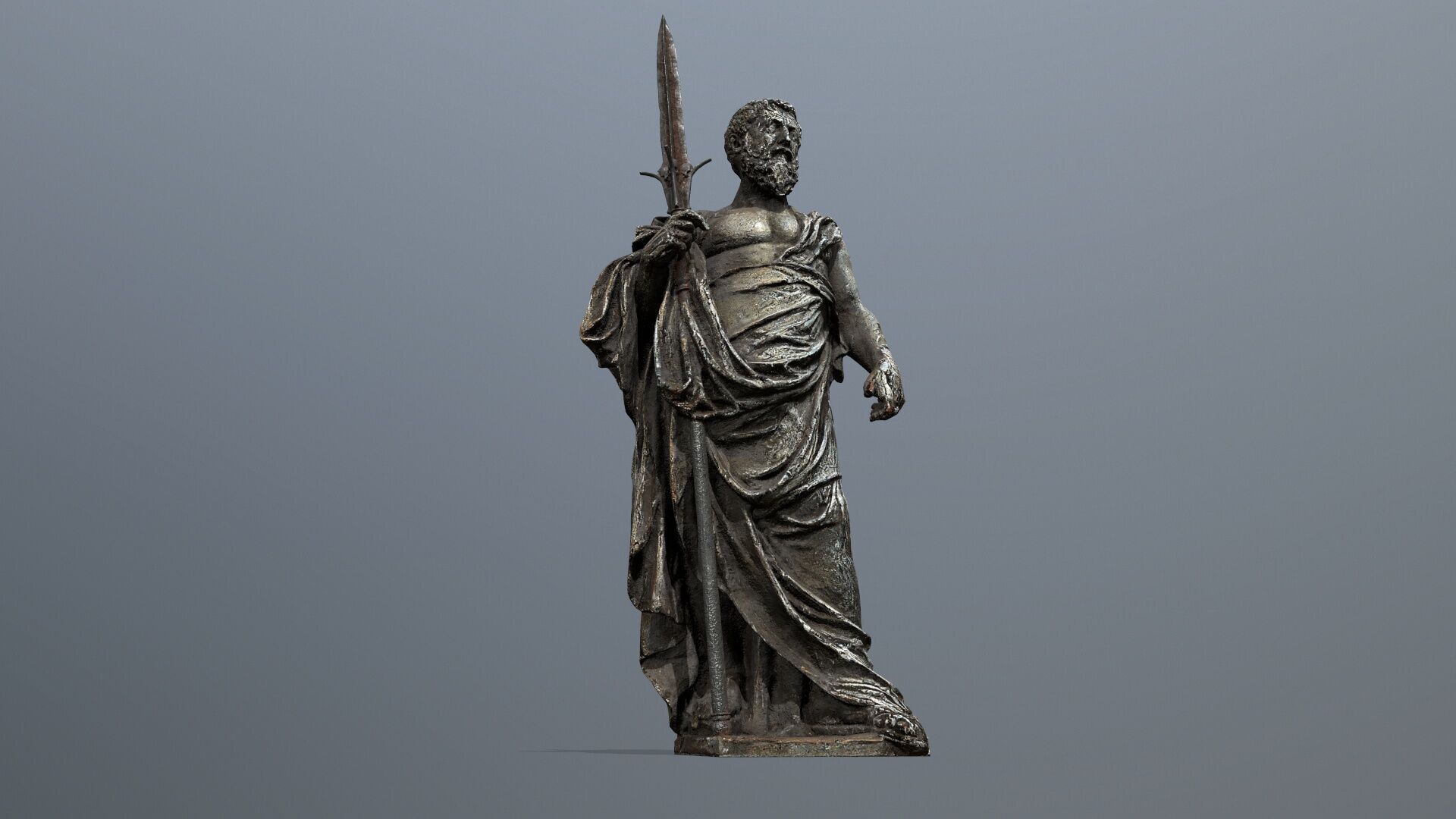 Man Statue Low-poly 3D model_2