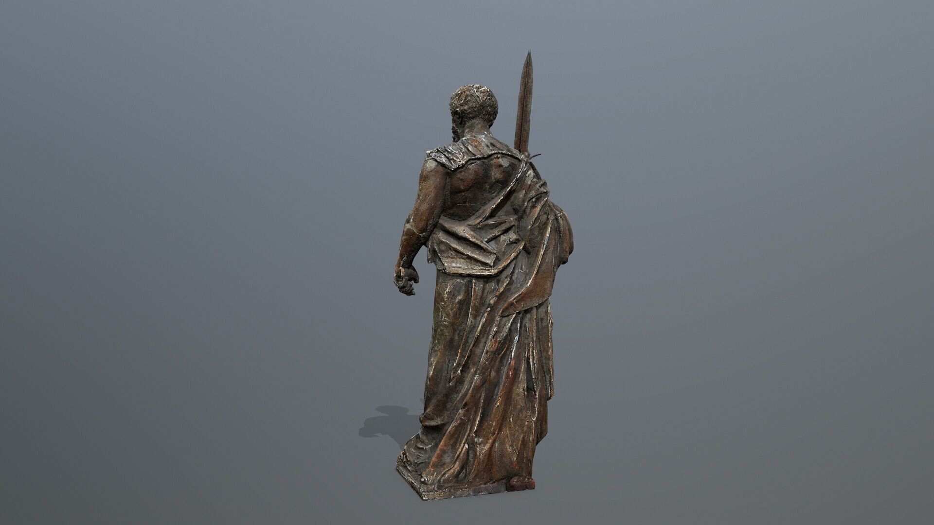 Man Statue Low-poly 3D model_7