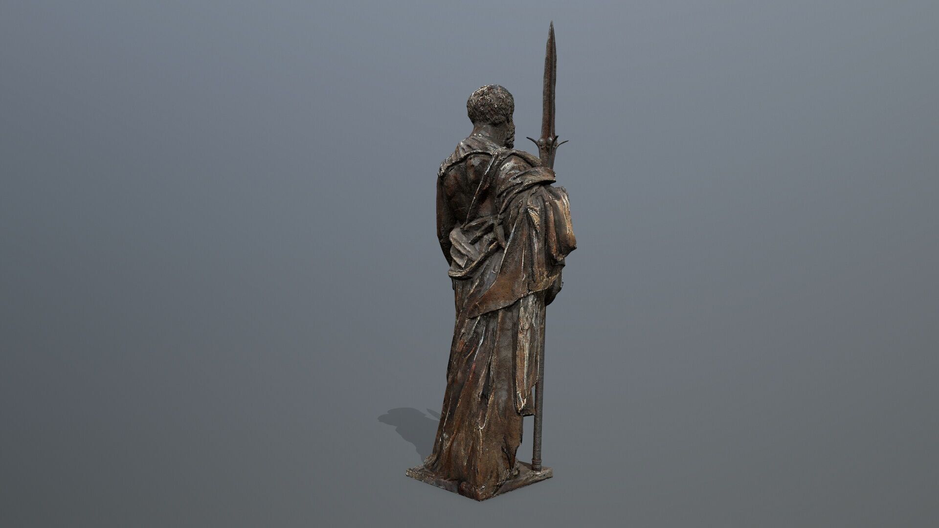 Man Statue Low-poly 3D model_6