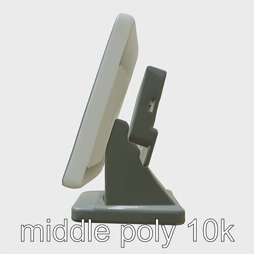 Black Plastic POS Terminal with HD Display Low-poly 3D model