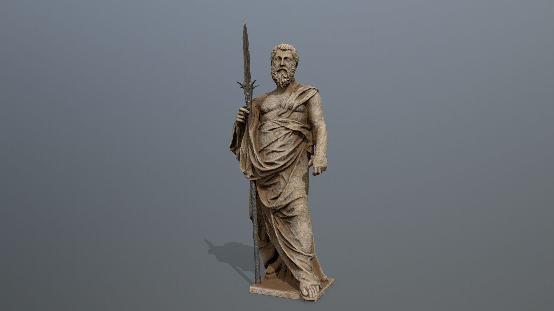 Man Statue Low-poly 3D model_3