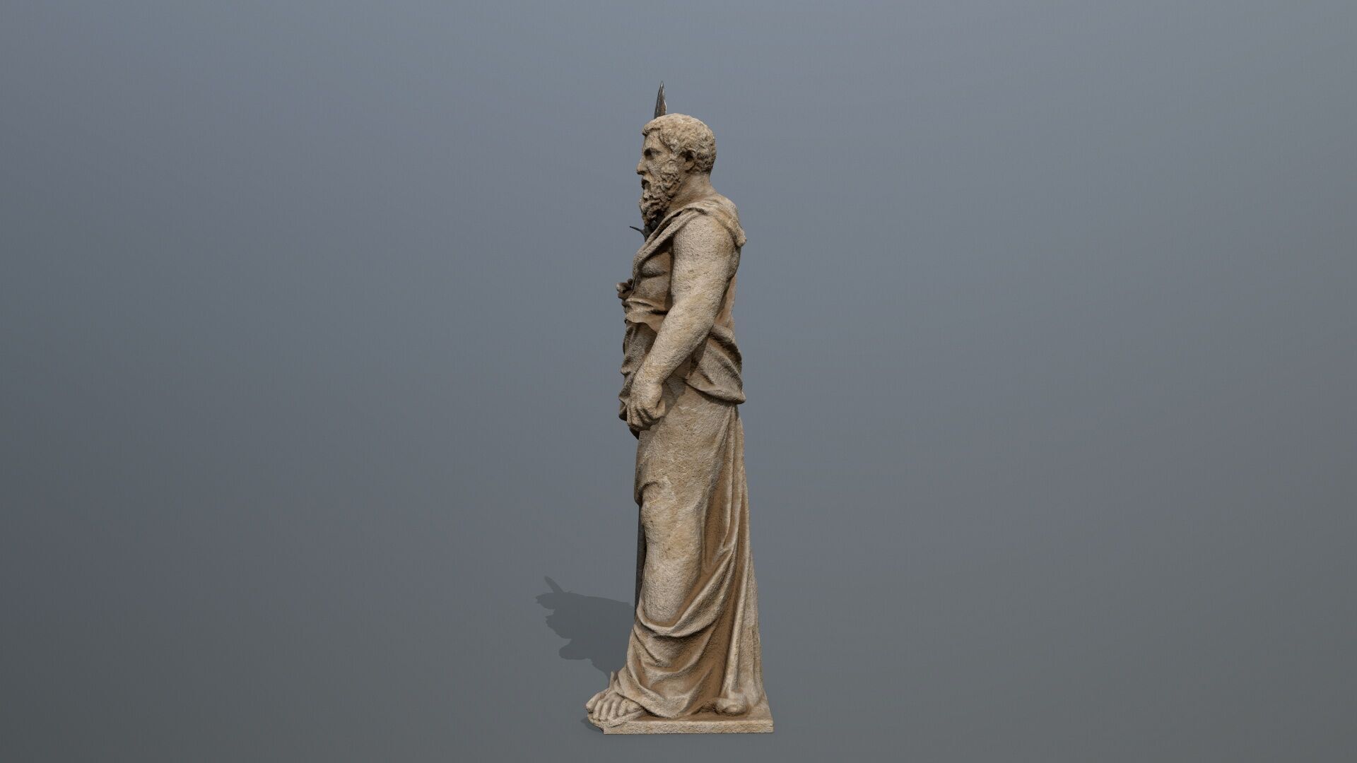 Man Statue Low-poly 3D model_9