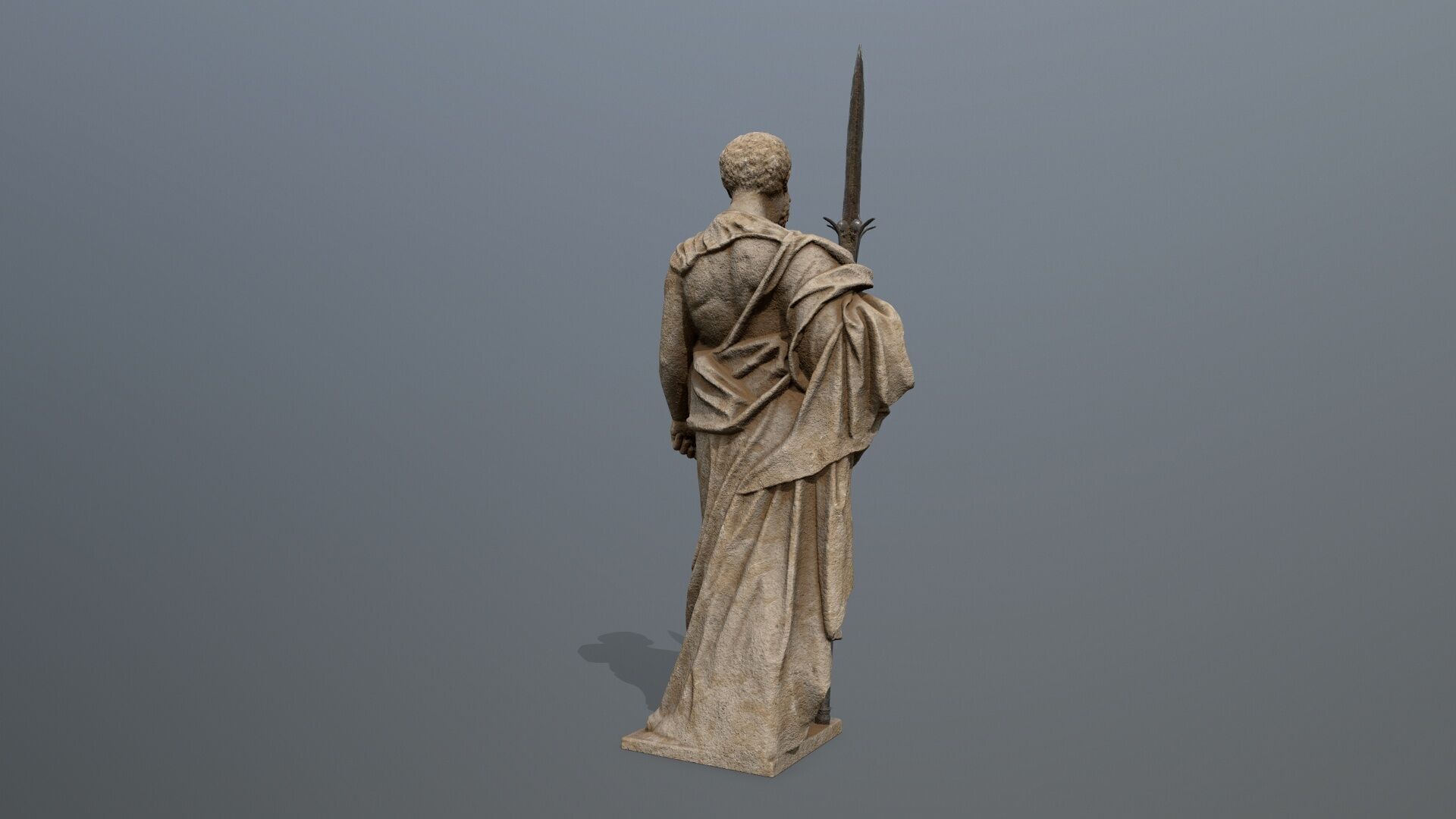 Man Statue Low-poly 3D model_7