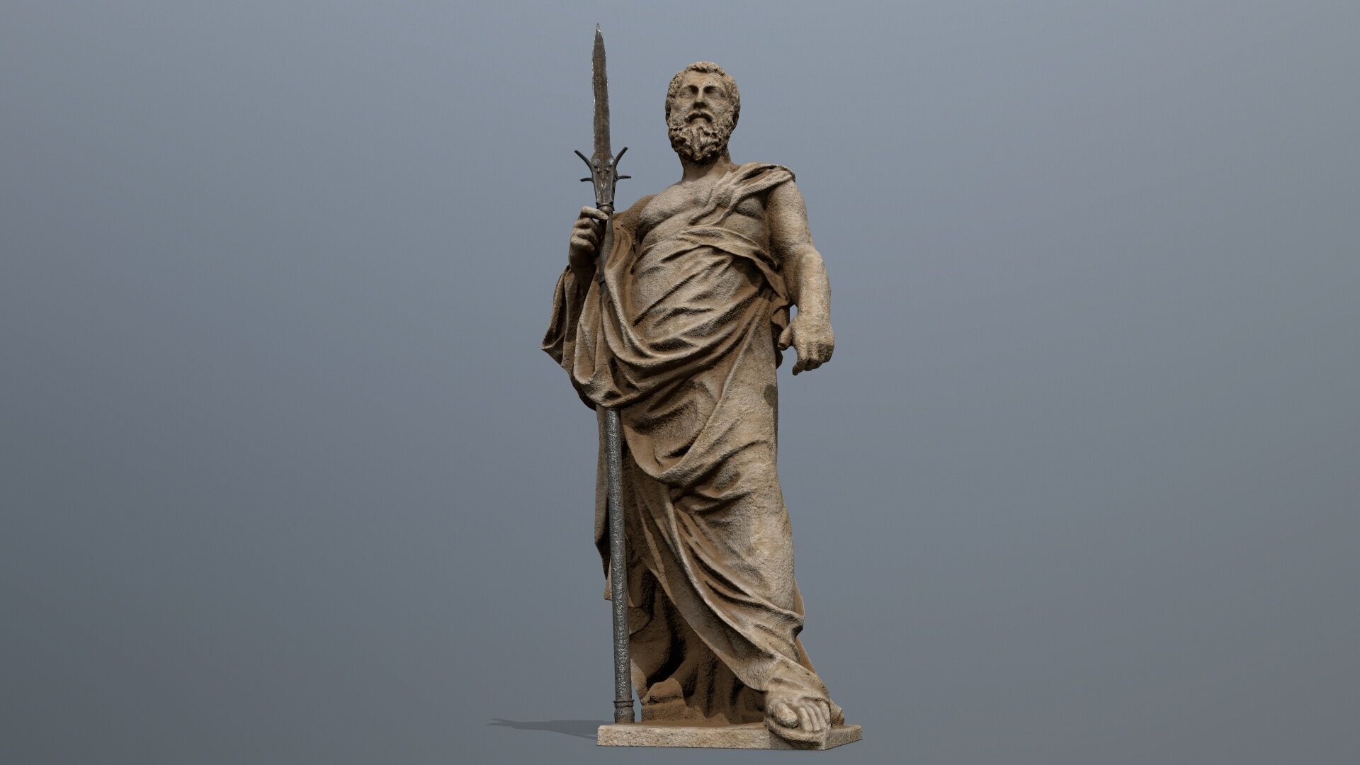 Man Statue Low-poly 3D model_1