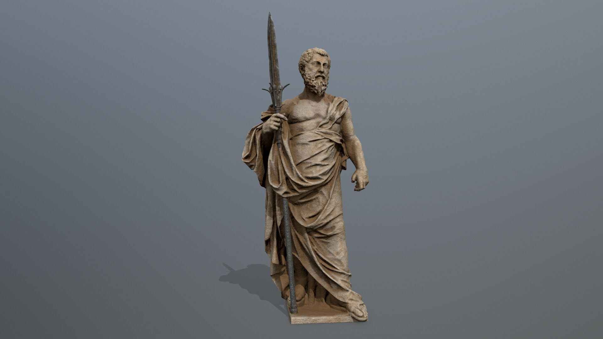 Man Statue Low-poly 3D model_11