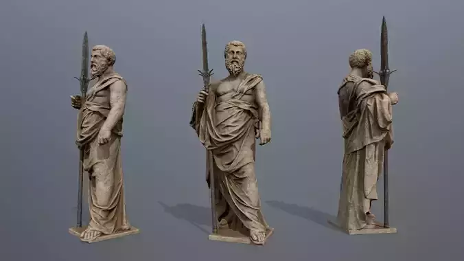 Man Statue Low-poly 3D model