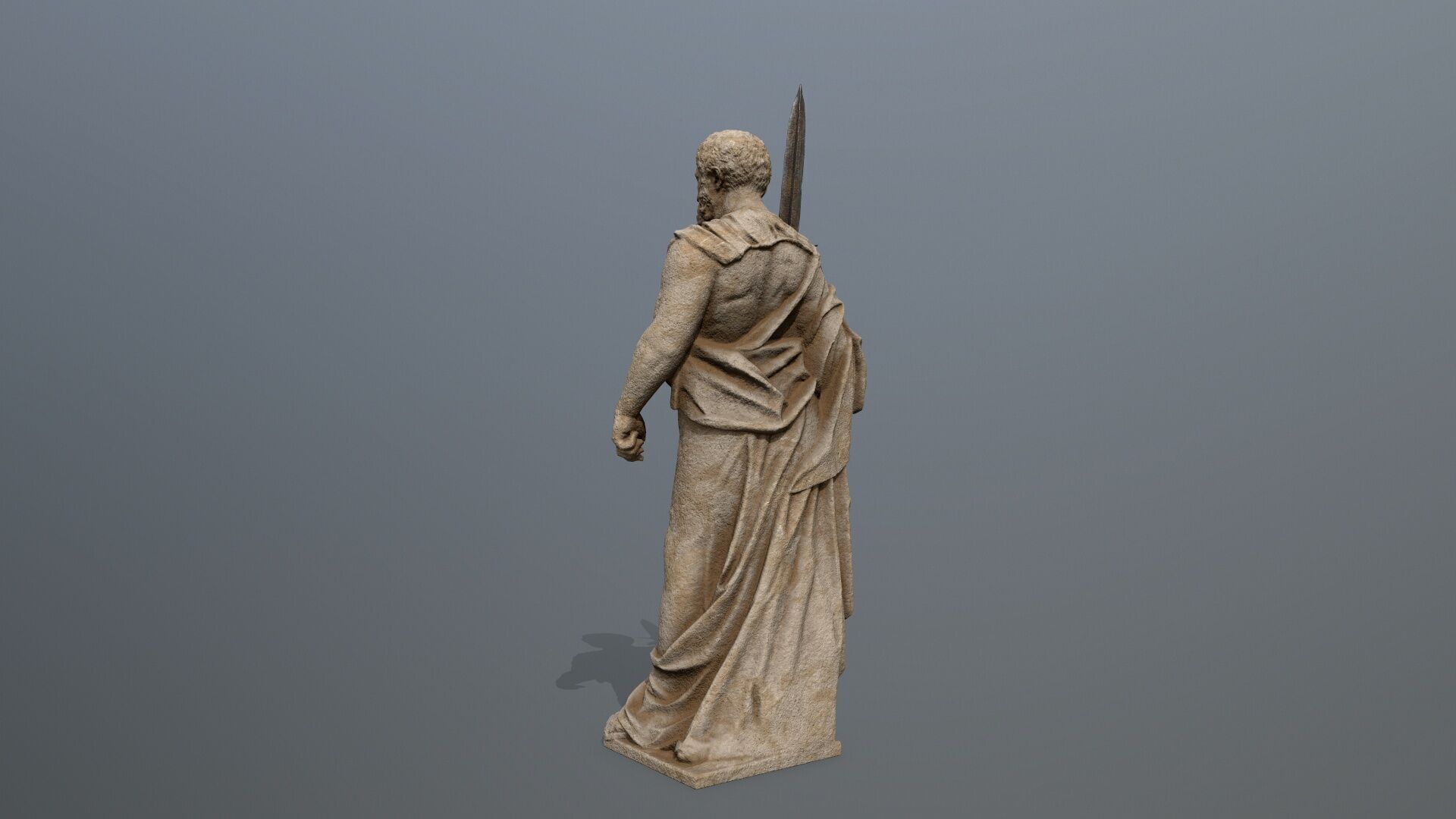 Man Statue Low-poly 3D model_8