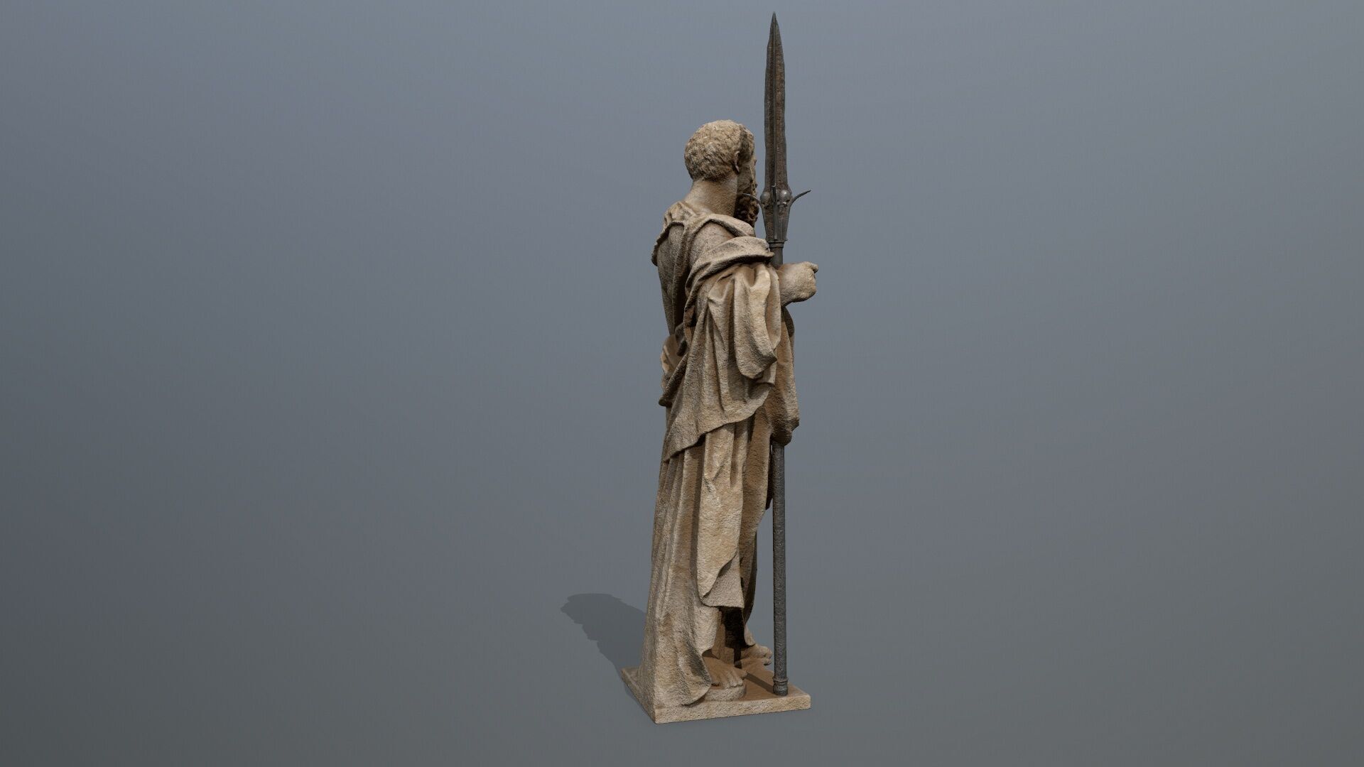 Man Statue Low-poly 3D model_6