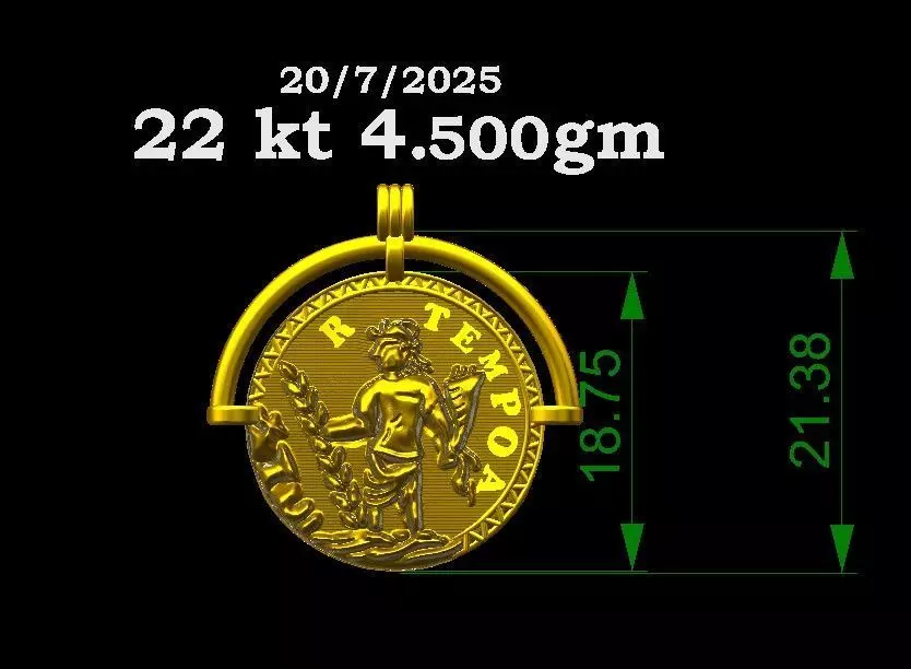 Mudra Ancient Blessing Pendant 3D print model