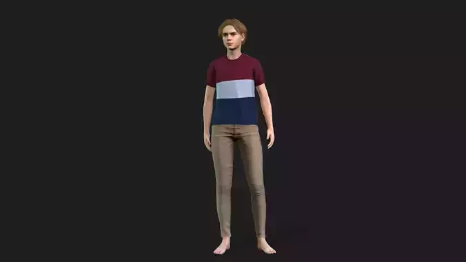Realistic 3D Young Boy Characterc