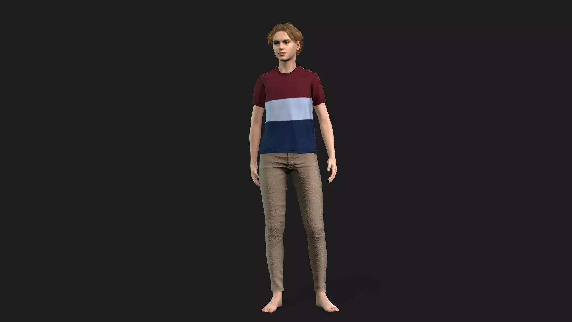 Realistic 3D Young Boy Characterc 3D model_0