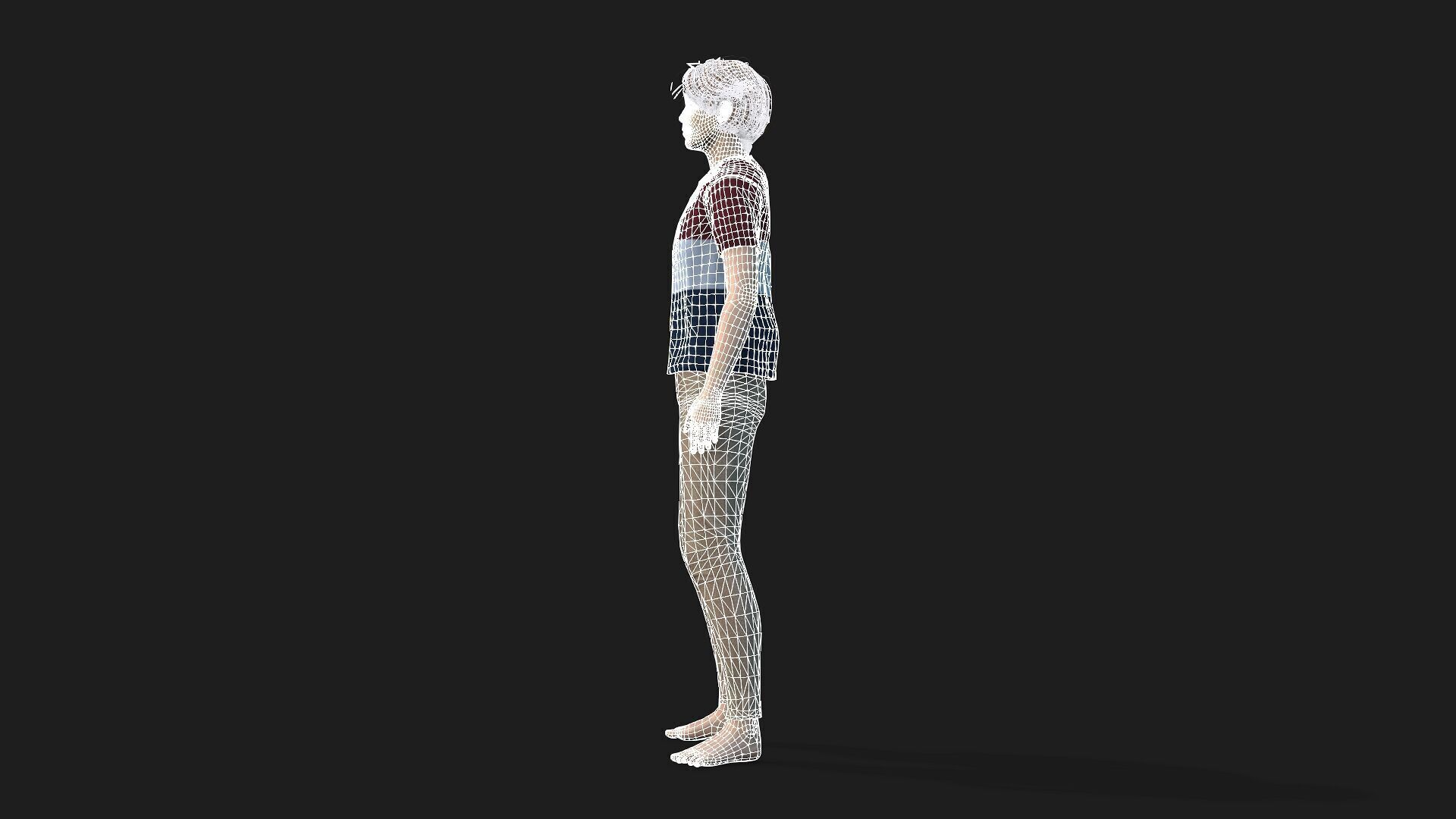 Realistic 3D Young Boy Characterc 3D model_13