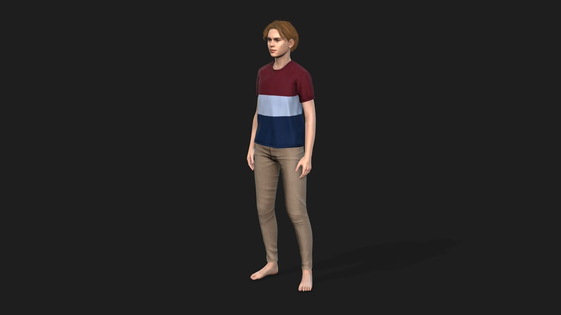 Realistic 3D Young Boy Characterc 3D model_10