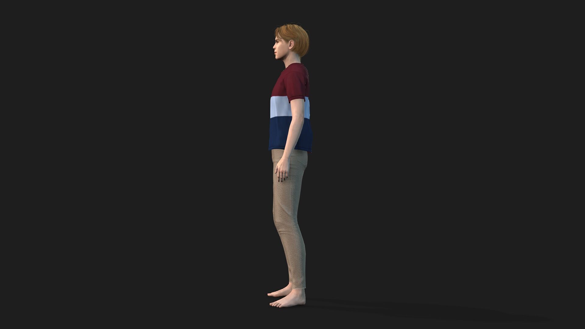 Realistic 3D Young Boy Characterc 3D model_4