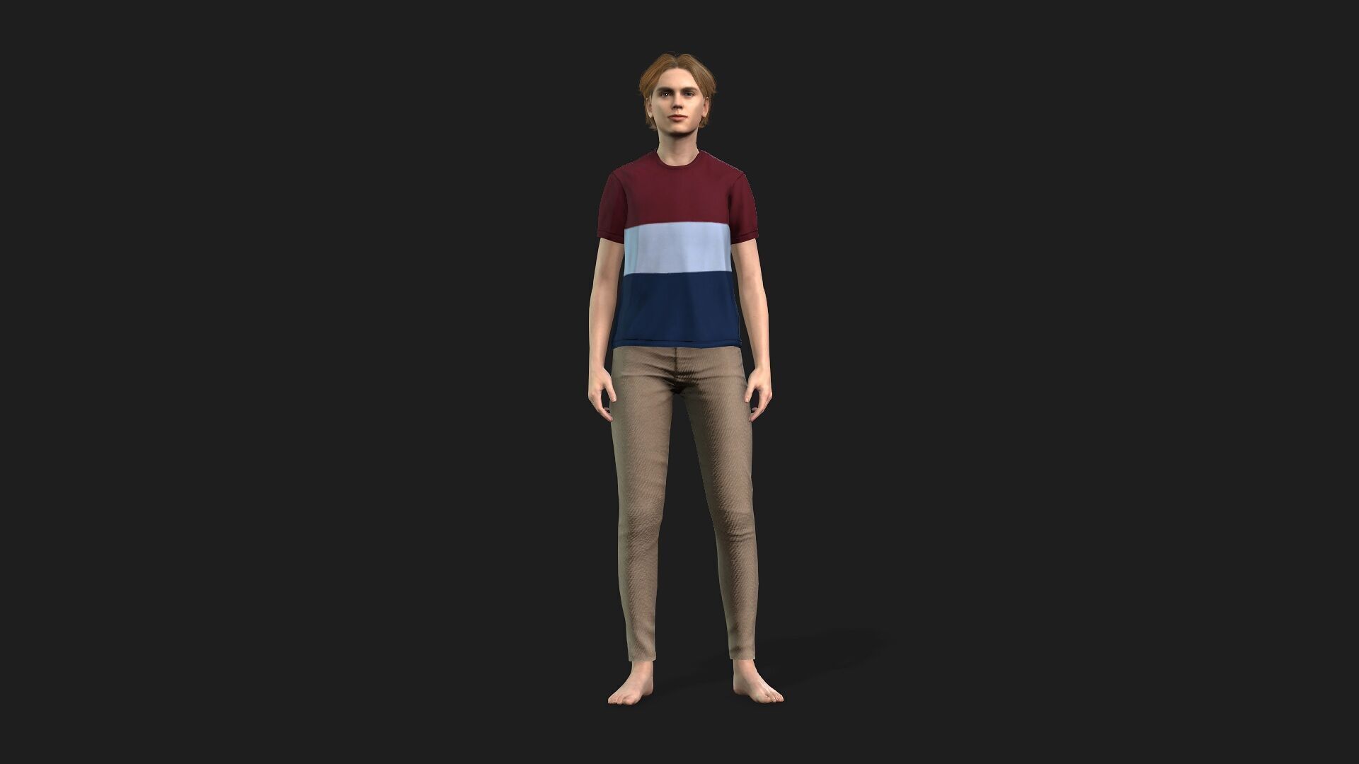Realistic 3D Young Boy Characterc 3D model_1