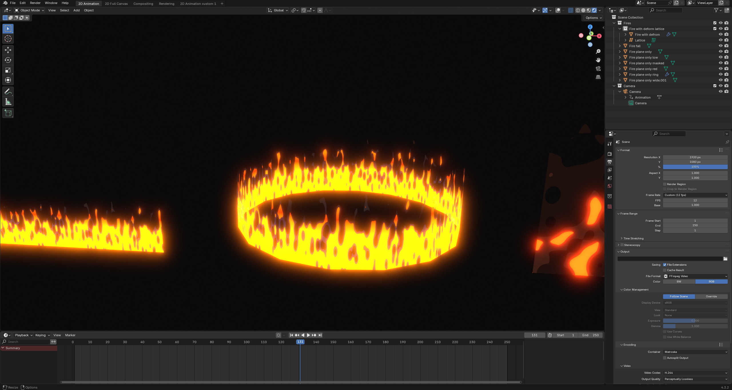 Stylized fire Blender Eevee Next for 2d animation 3D model_5