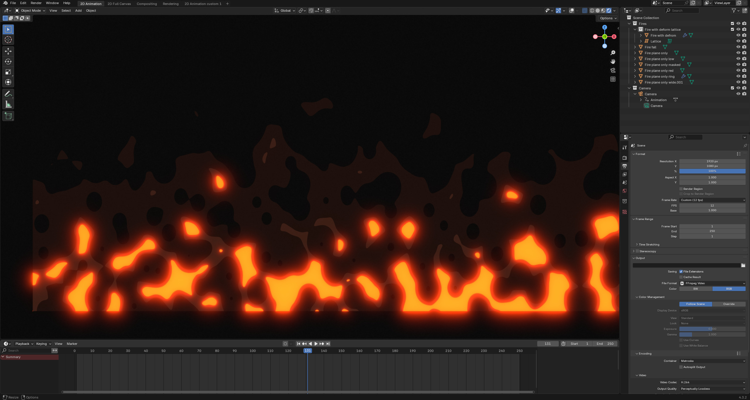 Stylized fire Blender Eevee Next for 2d animation 3D model_6
