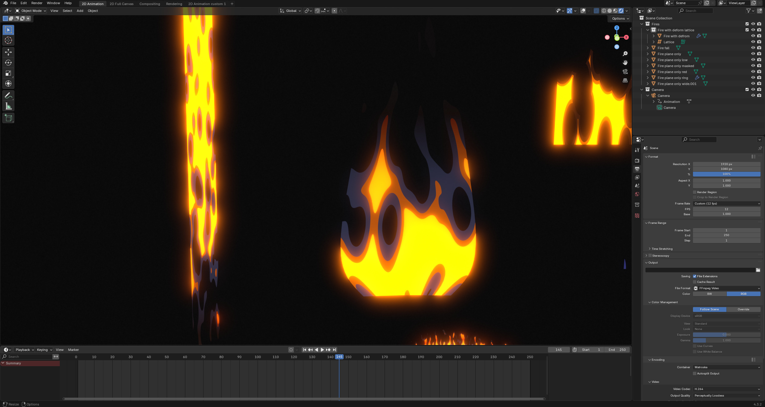 Stylized fire Blender Eevee Next for 2d animation 3D model_16
