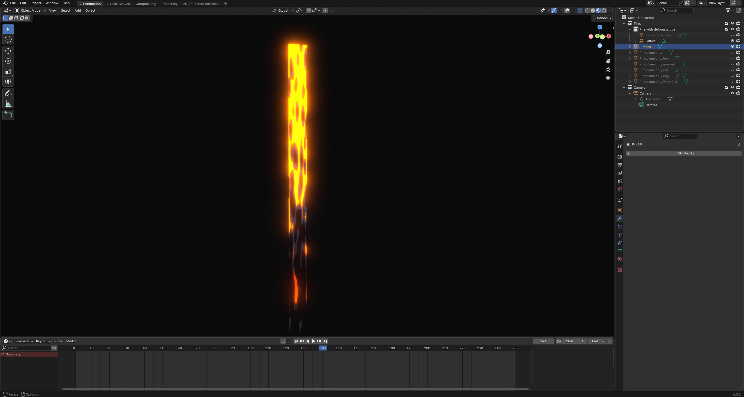 Stylized fire Blender Eevee Next for 2d animation 3D model_10