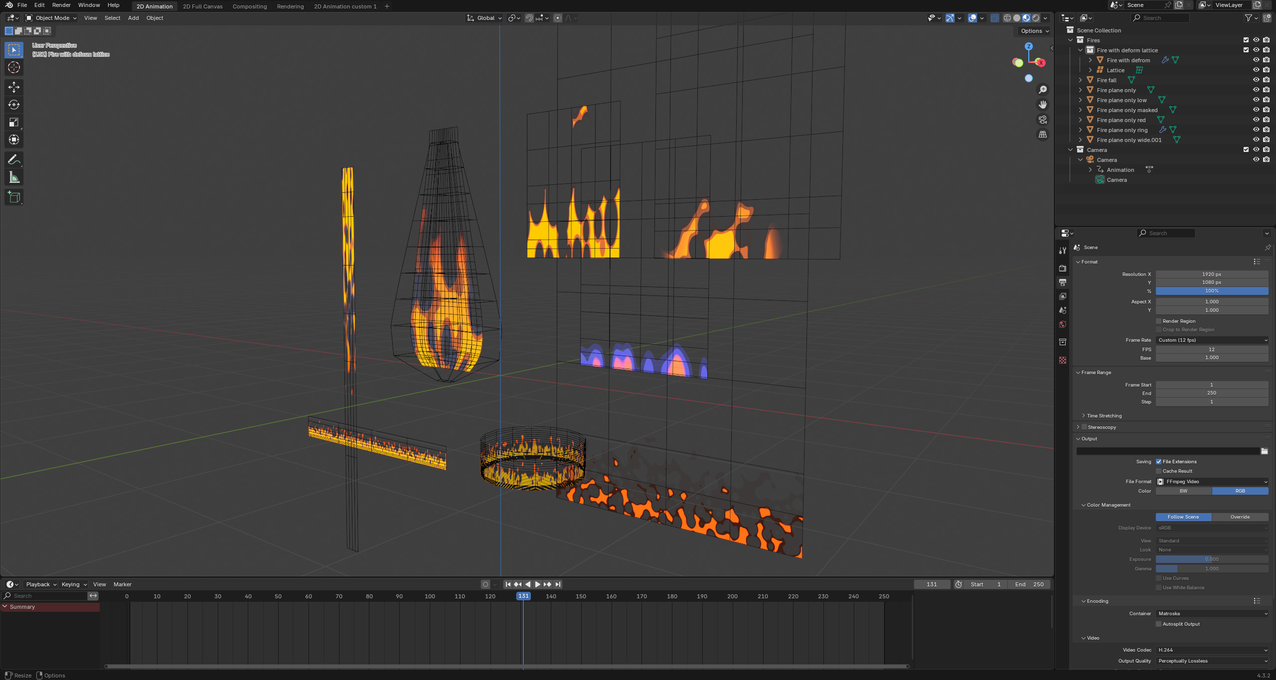 Stylized fire Blender Eevee Next for 2d animation 3D model_4