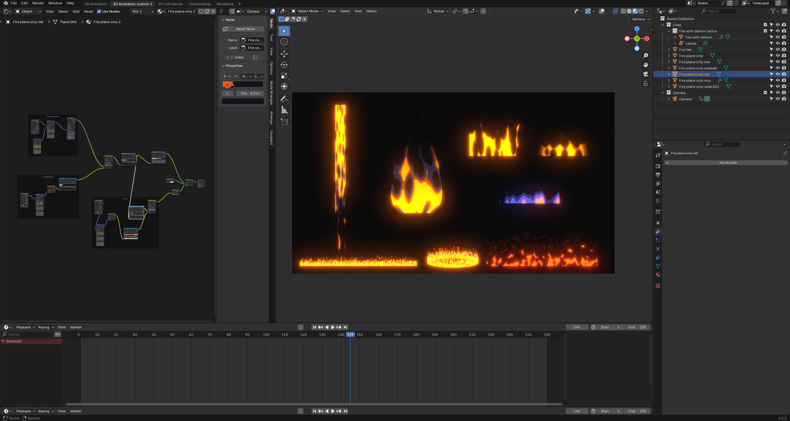 Stylized fire Blender Eevee Next for 2d animation 3D model_12