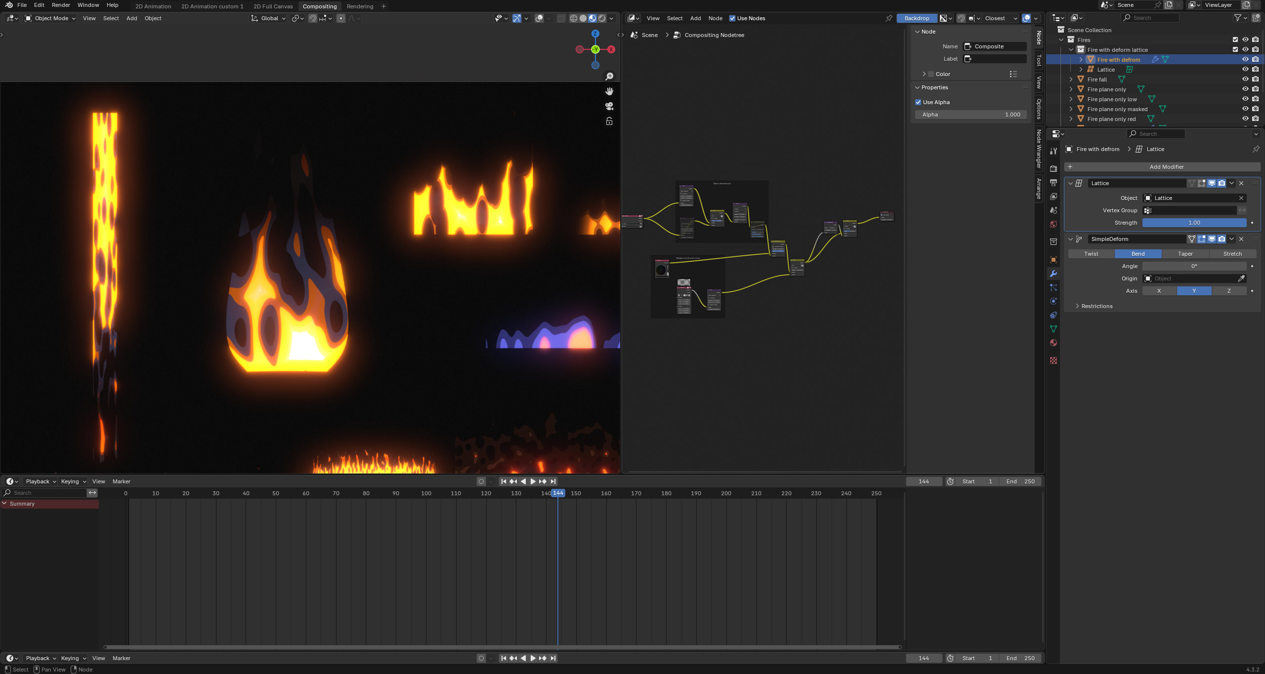 Stylized fire Blender Eevee Next for 2d animation 3D model_13