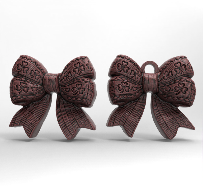 st patrick day ribbon bow decor  3D print model_1