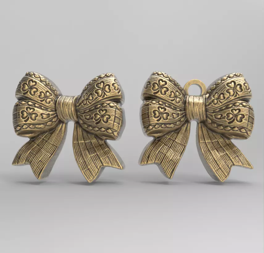 st patrick day ribbon bow decor  3D print model_0