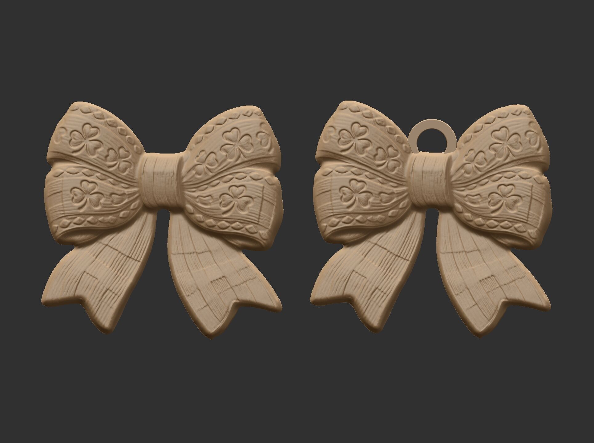 st patrick day ribbon bow decor  3D print model_11