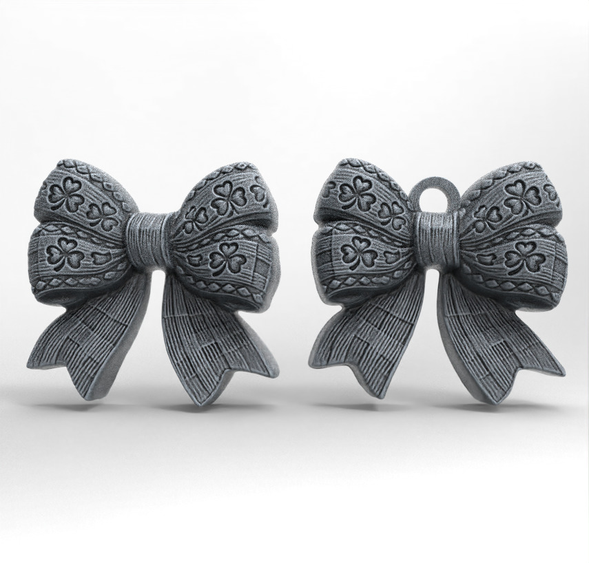 st patrick day ribbon bow decor  3D print model_2