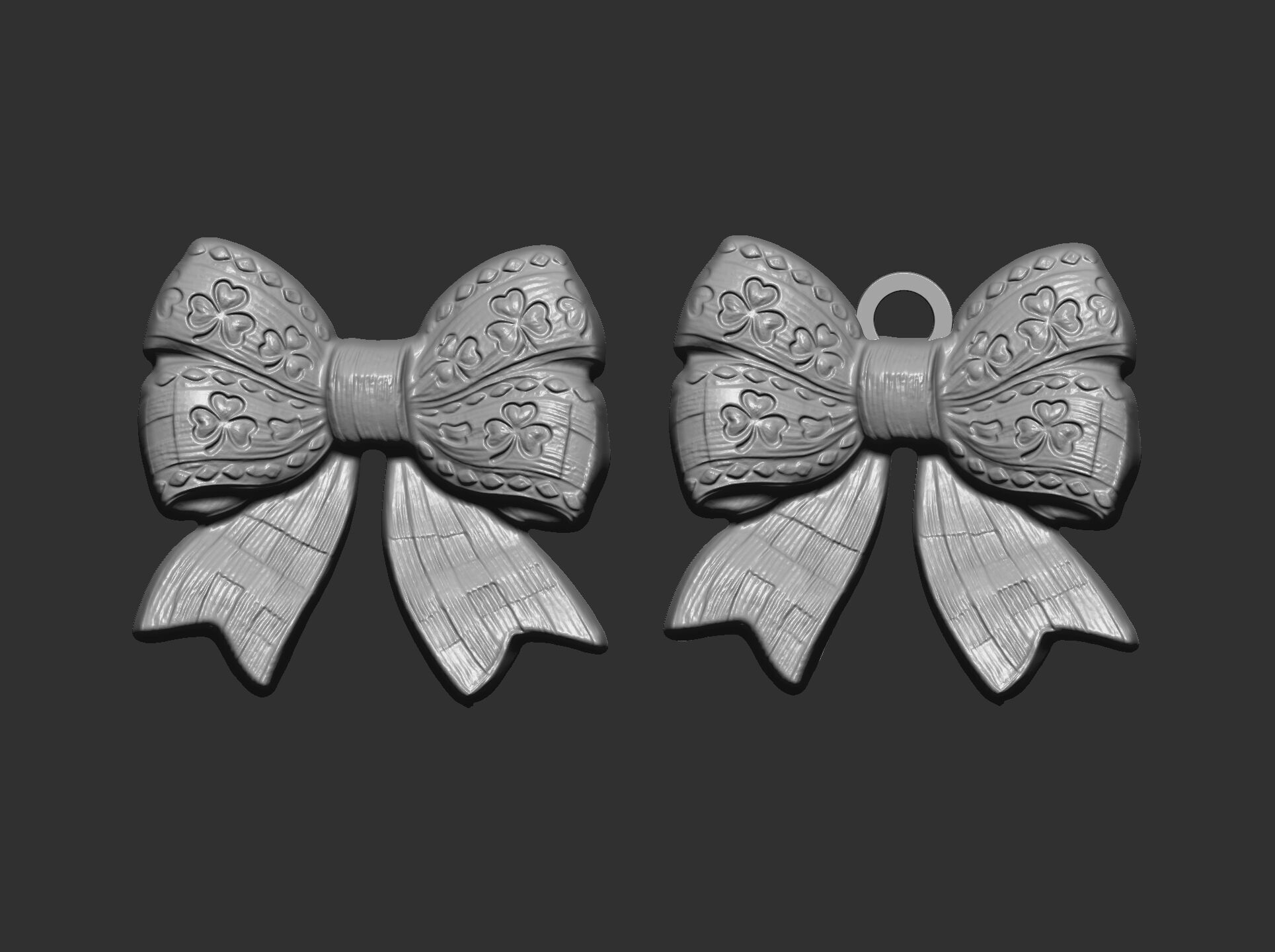 st patrick day ribbon bow decor  3D print model_14