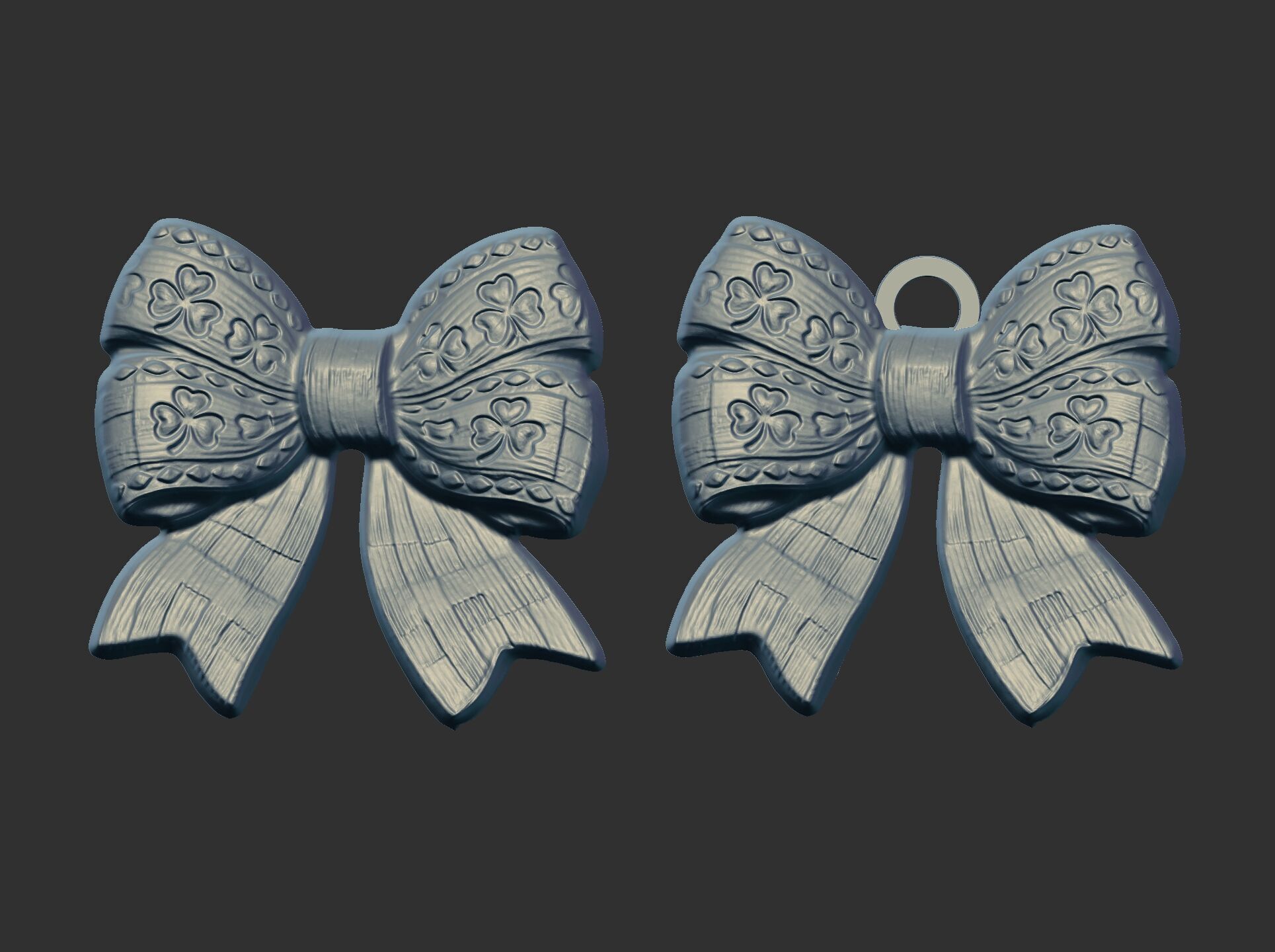 st patrick day ribbon bow decor  3D print model_13