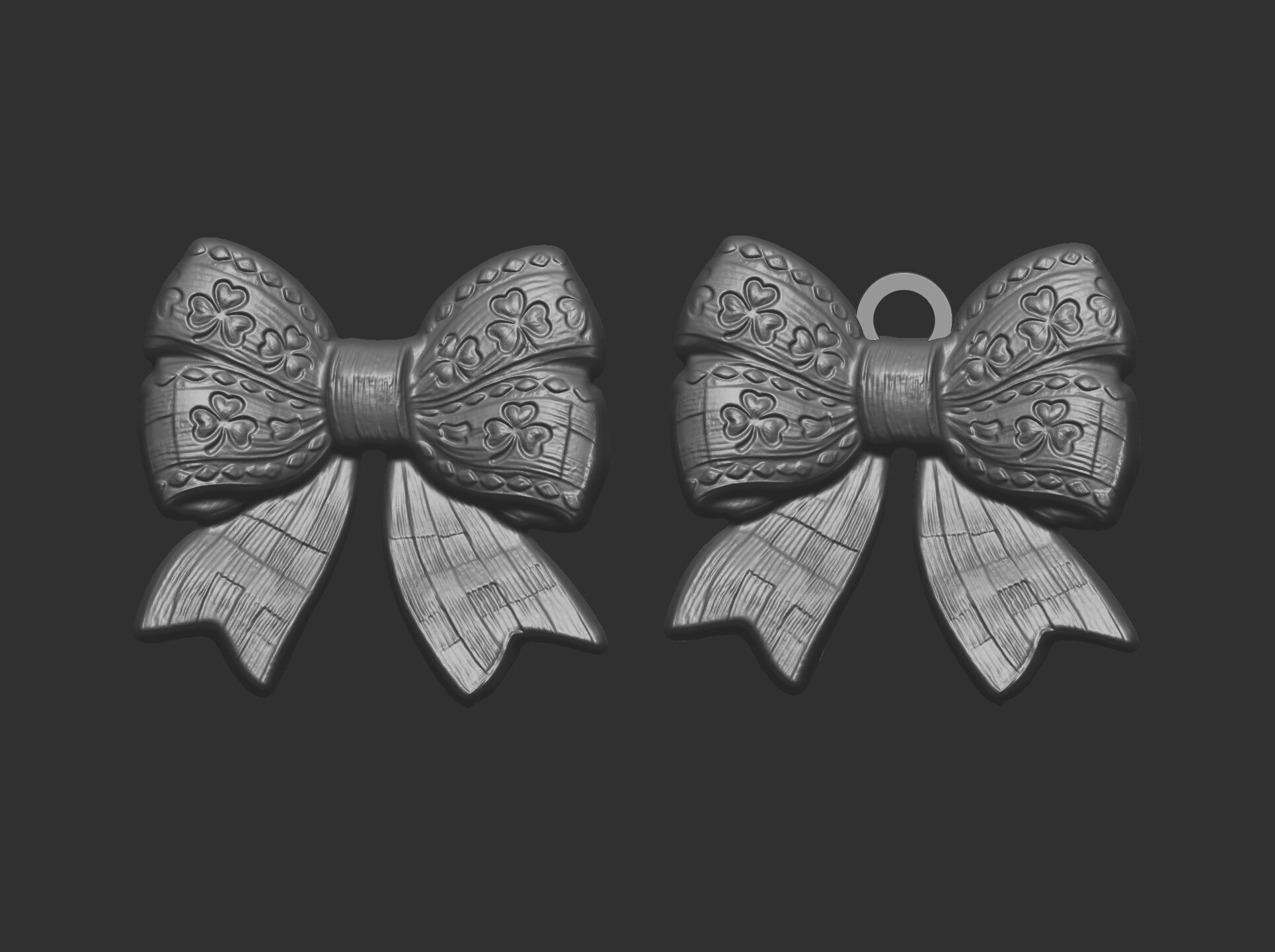 st patrick day ribbon bow decor  3D print model_16