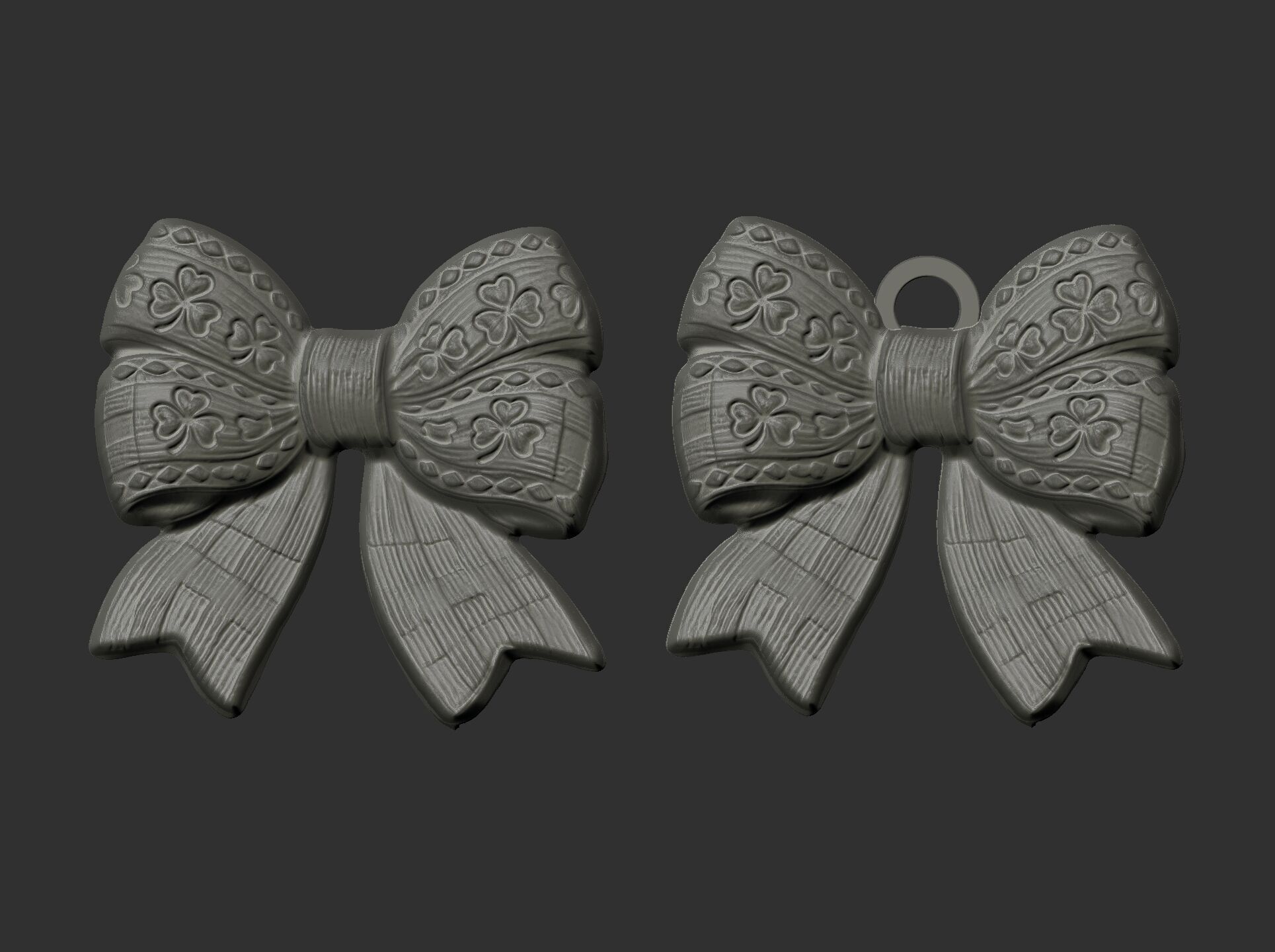 st patrick day ribbon bow decor  3D print model_12