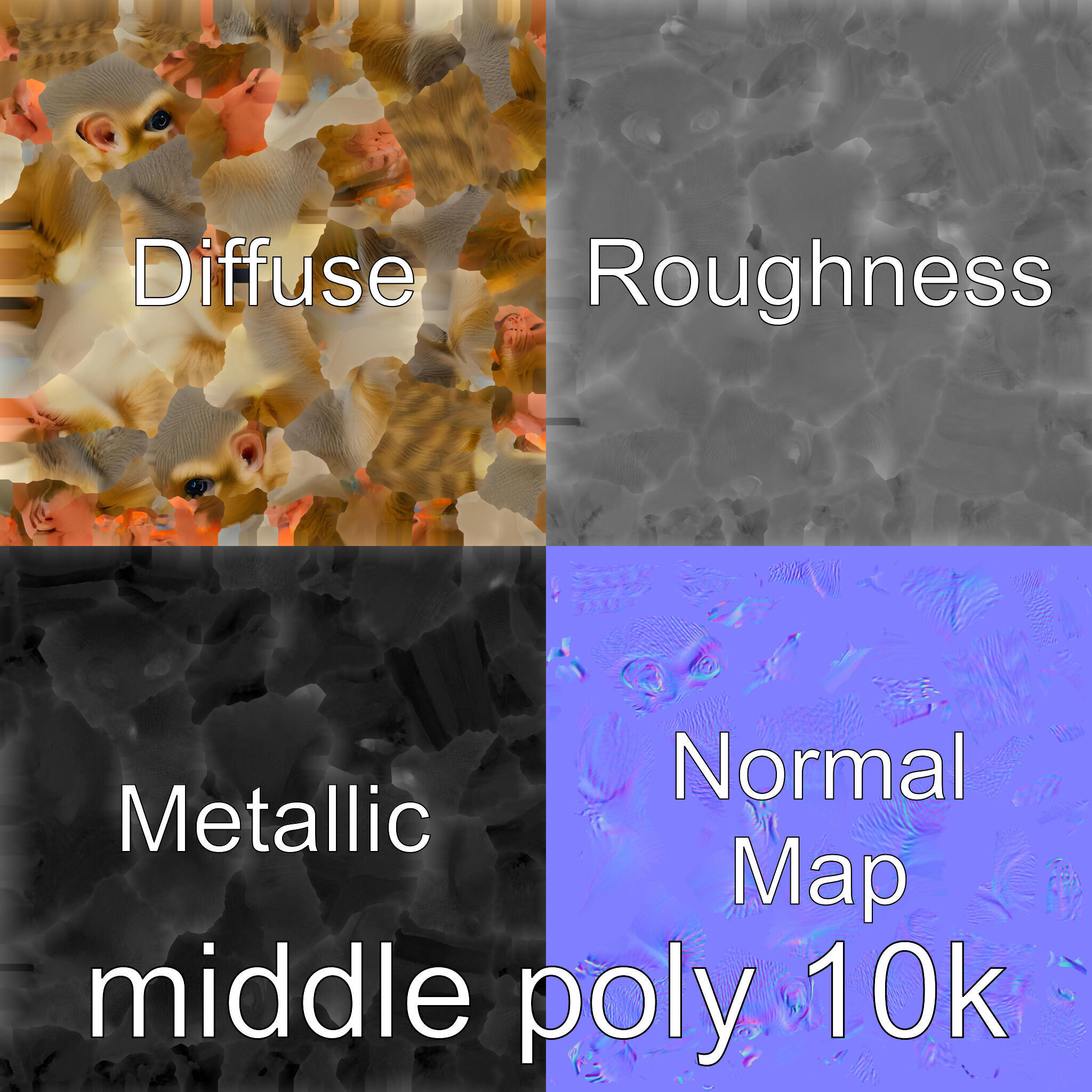 Miniature Marmoset with Soft Fur and Tufted Ears 3D Model Low-poly 3D model_30