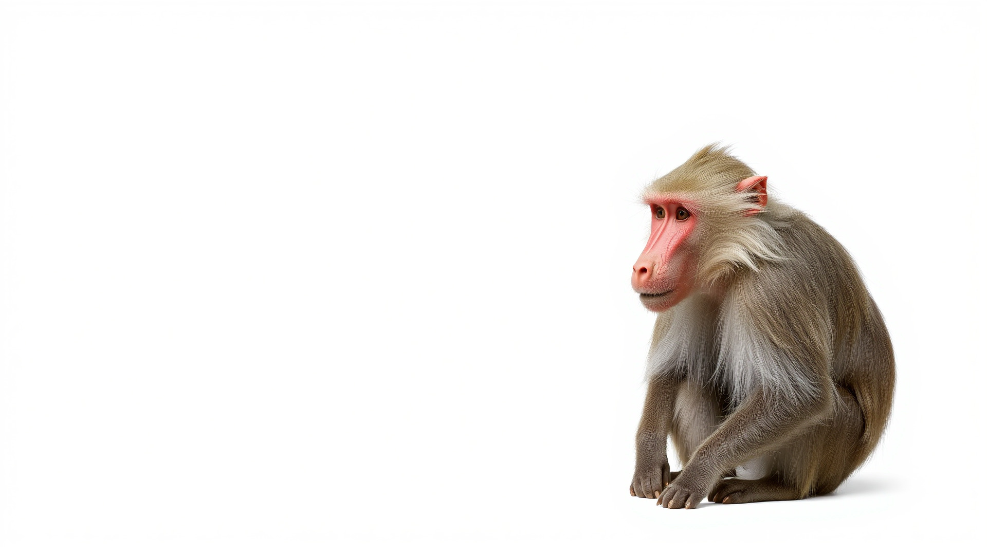 Hamadryas Baboon 3D Model with Detailed Manes and Pink Face Low-poly 3D model_6