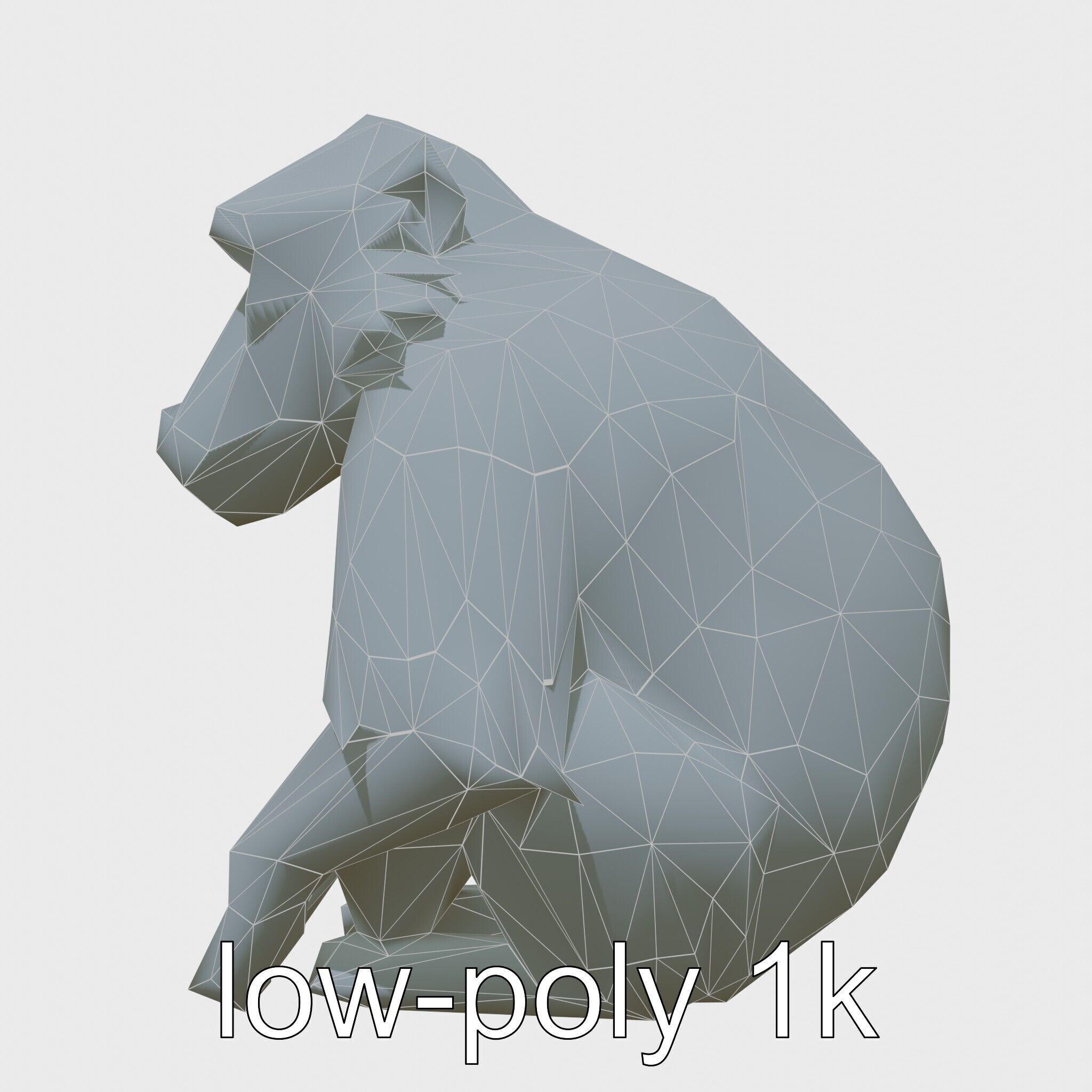 Hamadryas Baboon 3D Model with Detailed Manes and Pink Face Low-poly 3D model_13