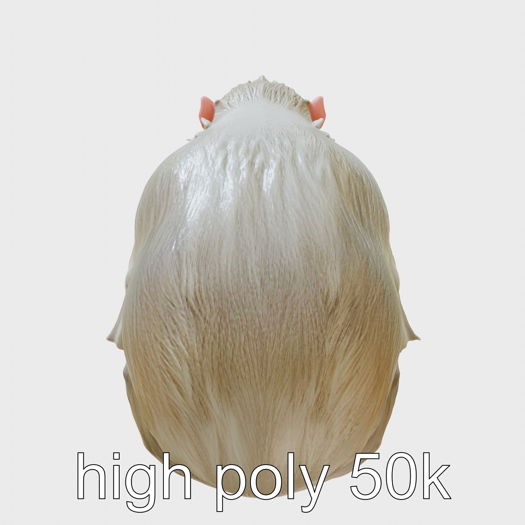 Hamadryas Baboon 3D Model with Detailed Manes and Pink Face Low-poly 3D model_5