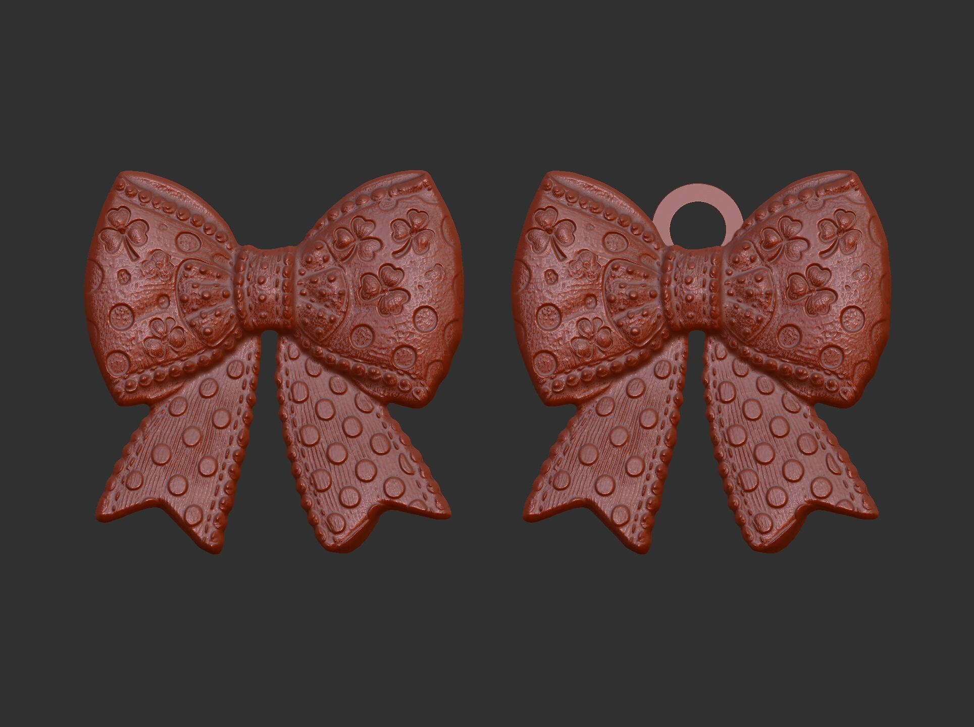 st patrick day ribbon bow decor  3D print model_15