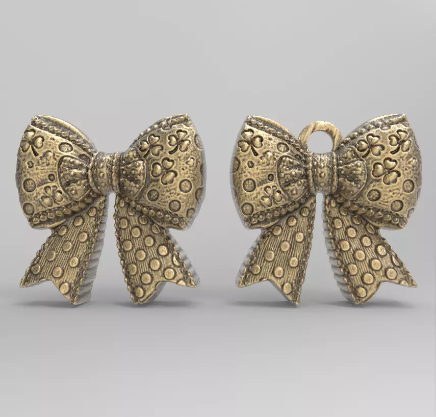 st patrick day ribbon bow decor  3D print model_0
