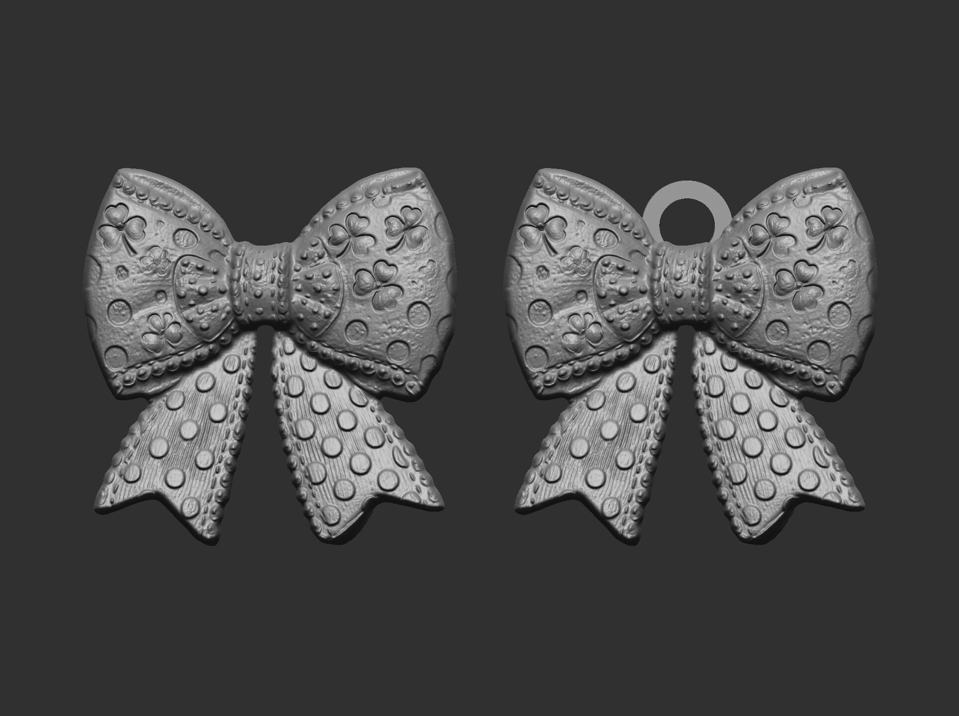 st patrick day ribbon bow decor  3D print model_3