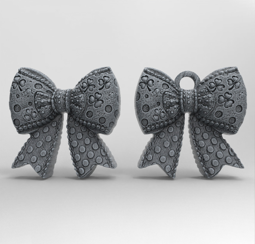 st patrick day ribbon bow decor  3D print model_2