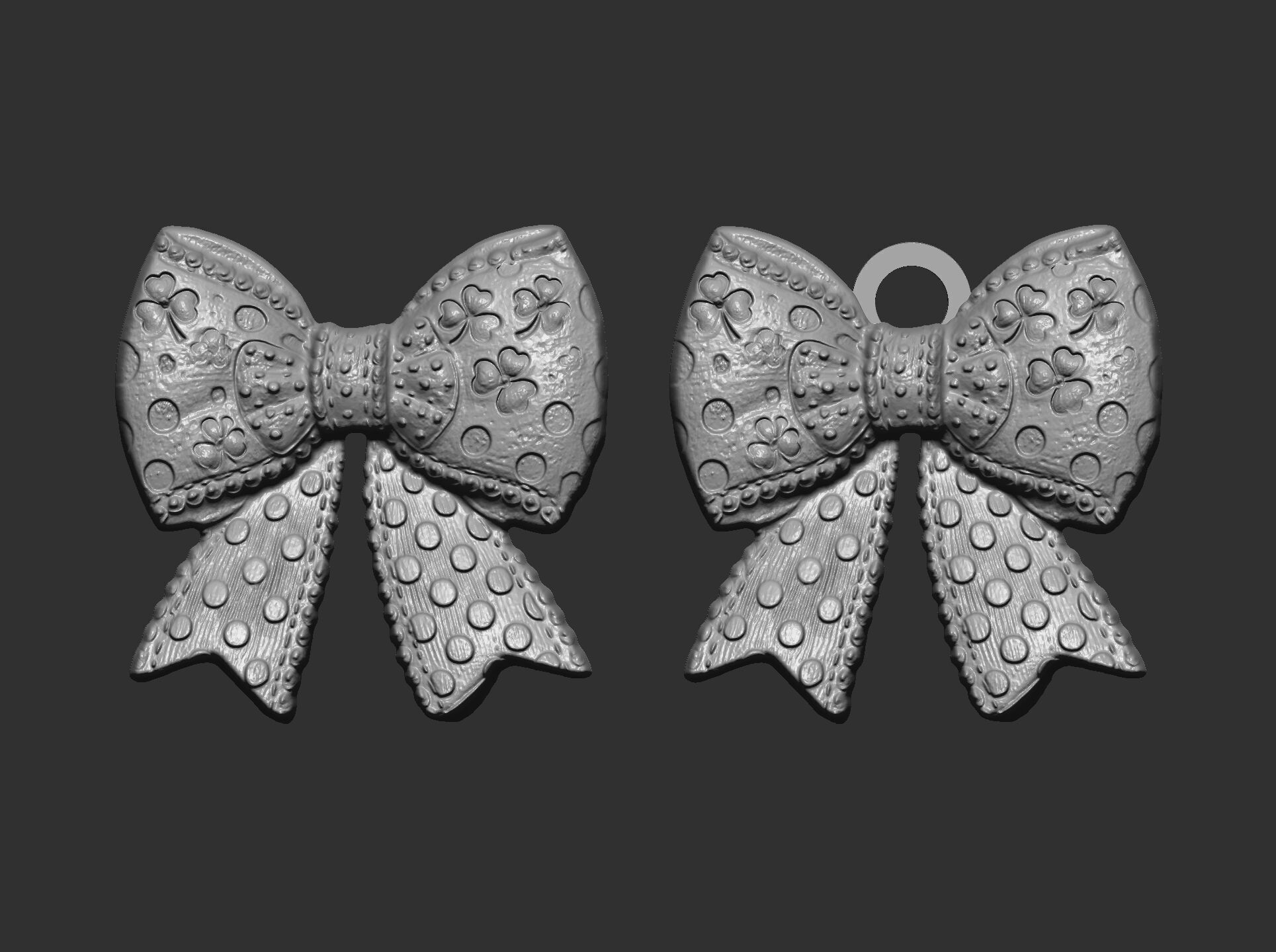 st patrick day ribbon bow decor  3D print model_17