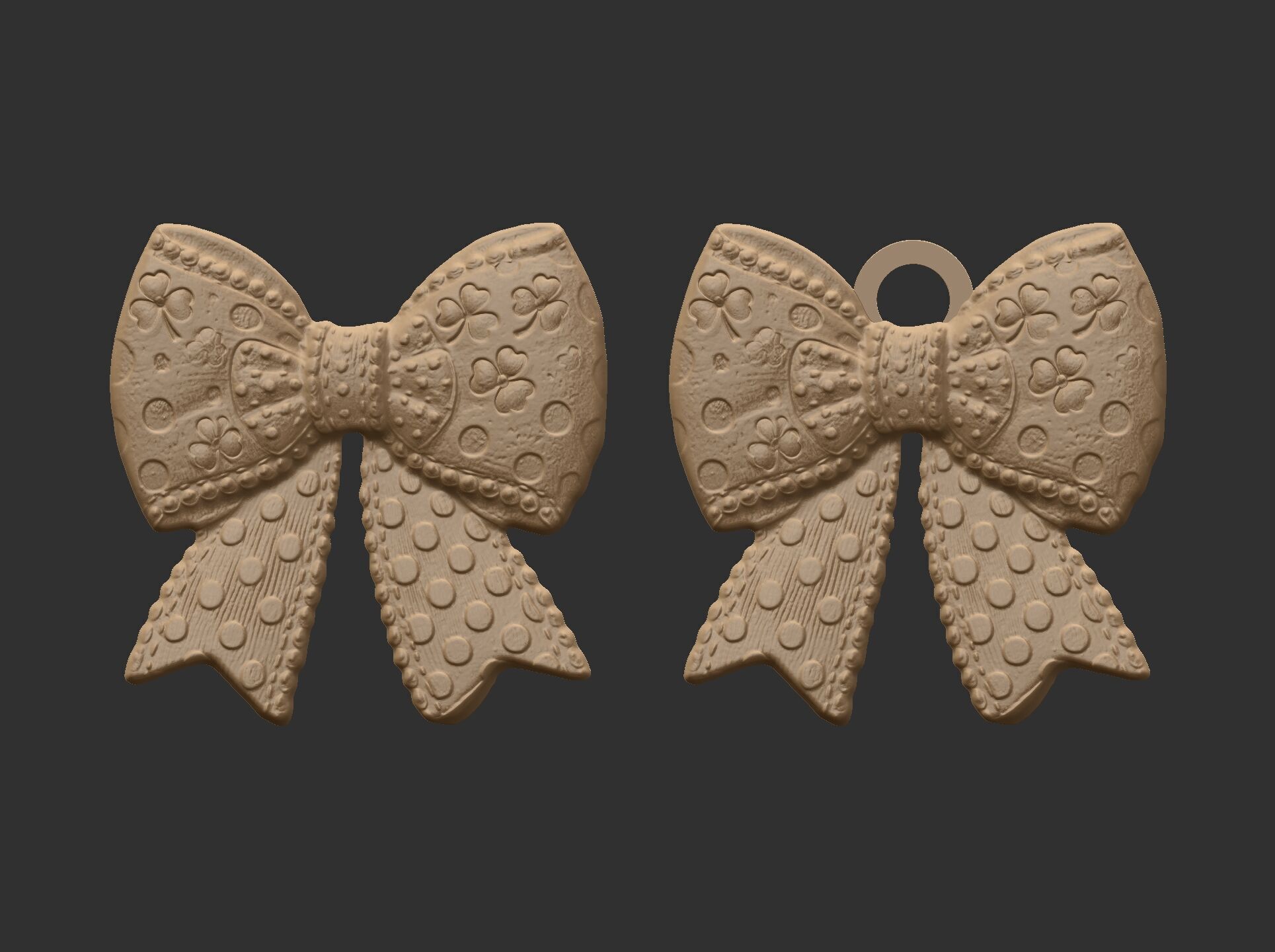 st patrick day ribbon bow decor  3D print model_11