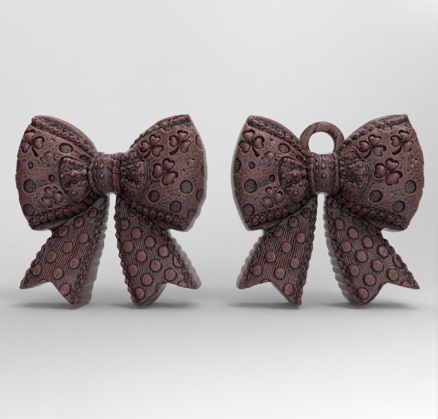 st patrick day ribbon bow decor  3D print model_1