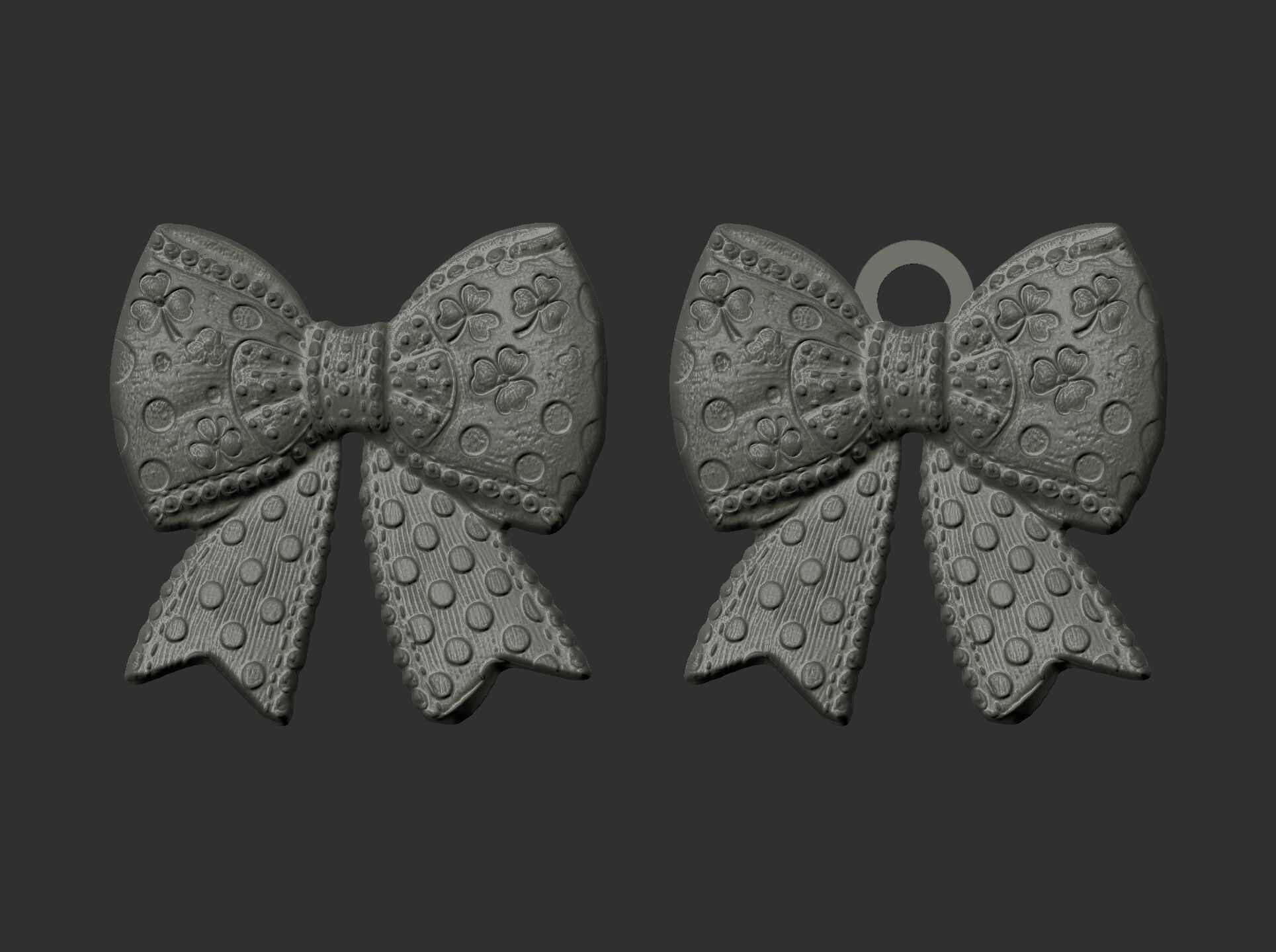 st patrick day ribbon bow decor  3D print model_12