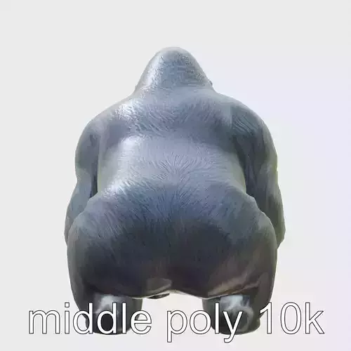 Gorilla Massive Muscular Body Dark Fur 3D Model Low-poly 3D model