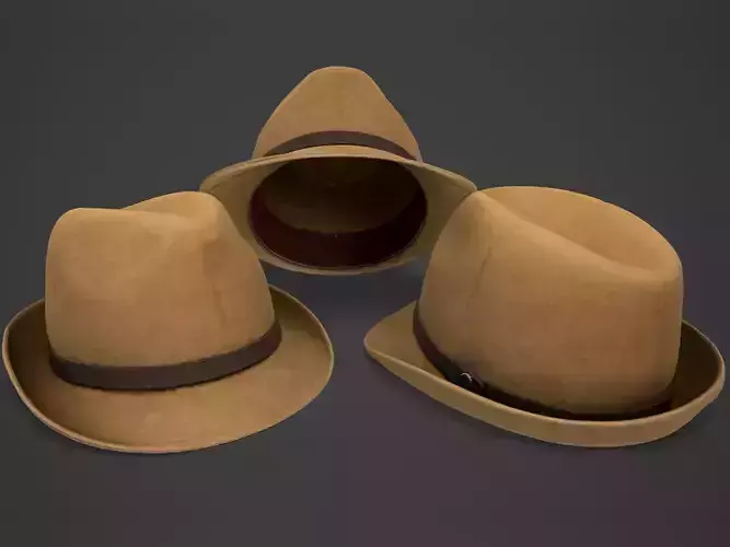 Vintage Fedora Hat - Brown Felt Hat 