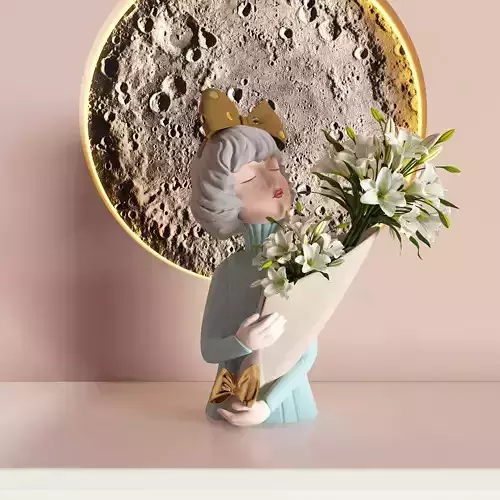 girl decoration Modern sculpture flower